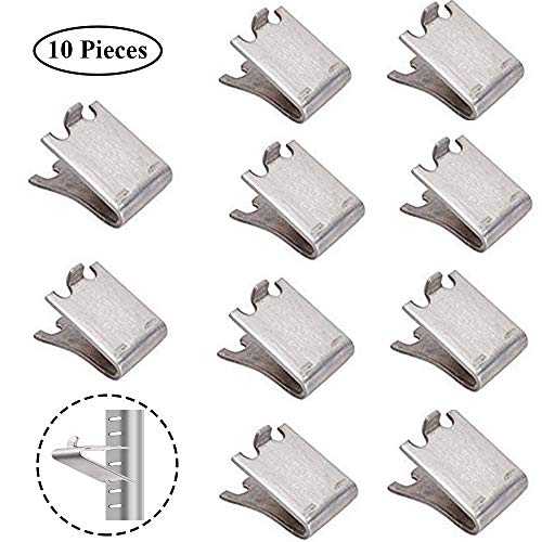 10 Stück Kühlschrank Regal Clip, Edelstahl Kühlschrank Regal Clip, Gefrierschrank Regal Clip, 1,5 mm Verdicken 304 Edelstahl Langlebig Kühlschrank Regal Clip für Kühlschrank, Gefrierschrank(Silber)
