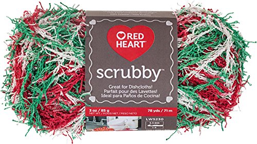 RED HEART E833.0979 Scrubby Yarn, Jolly
