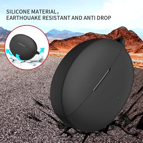 Image of Compatible with OnePlus Buds 4 Case Cover,Shock-Proof,Premium Silicone with Keychain,Lanyard,Cleaning Accessories-Black