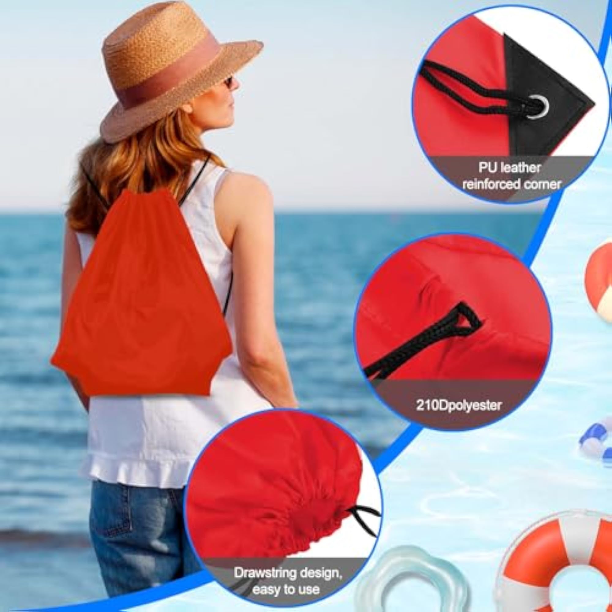 Drawstring Backpack Bags for Yoga and Outdoor Sports