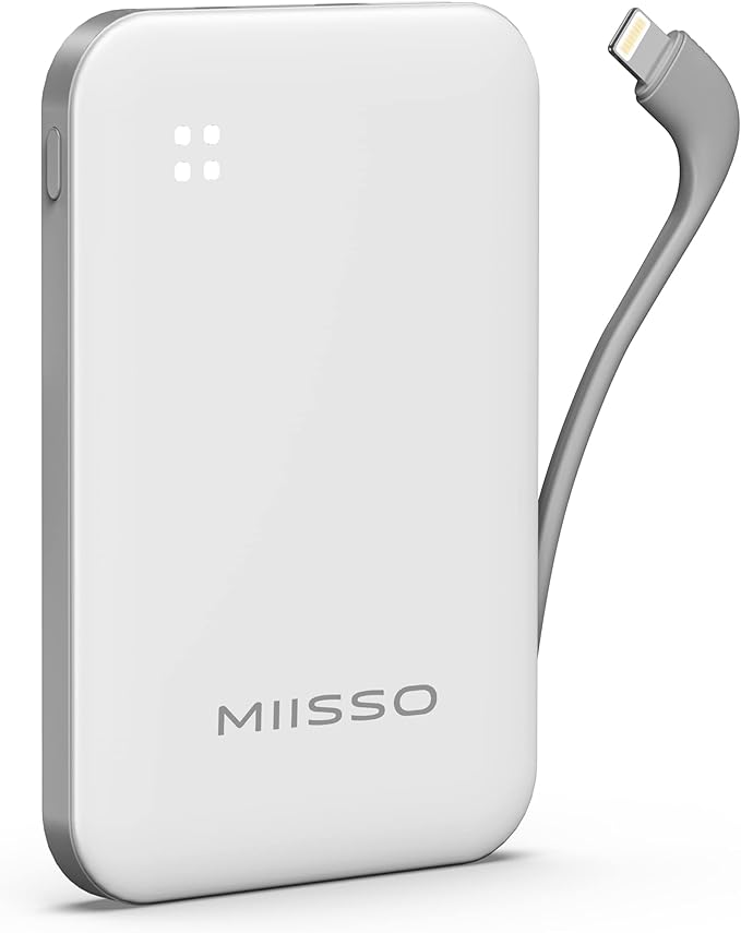 miisso 4500mAh Built in Cable Cell Phone External Battery