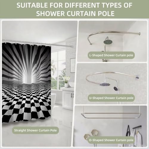 Rideau douche textile lavable lesté 120x200 pour baignoire moderne - 6