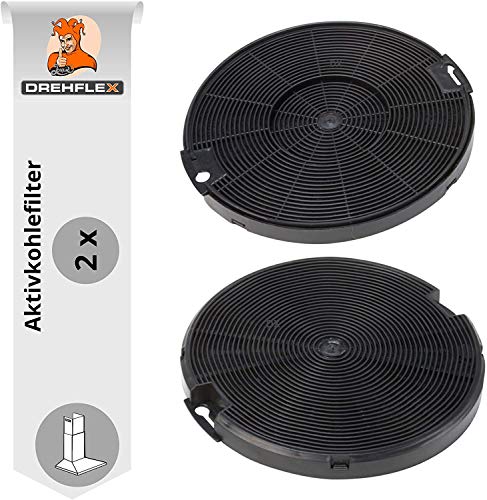 DREHFLEX - AK75-2 - Kohlefilter Aktivkohlefilter - passend für diverse Dunstabzugshauben / Hauben / Essen kompatibel AEG-Electrolux / Faber Smeg - passend für Teile-Nr. EFF75 4055093712 / 405509371-2 / 112.0067.944 / 112.0254.245 etc. …