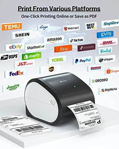 Phomemo Shipping Label Printer Bluetooth Thermal Label Printer - Wireless Bluetooth Printer Compatible With Phone&Pad&Pc, Built-In Label Holder 4X6 Printer For Amazon, Shopify, Etsy,Usps,Ebay,Temu Etc #TOP5
