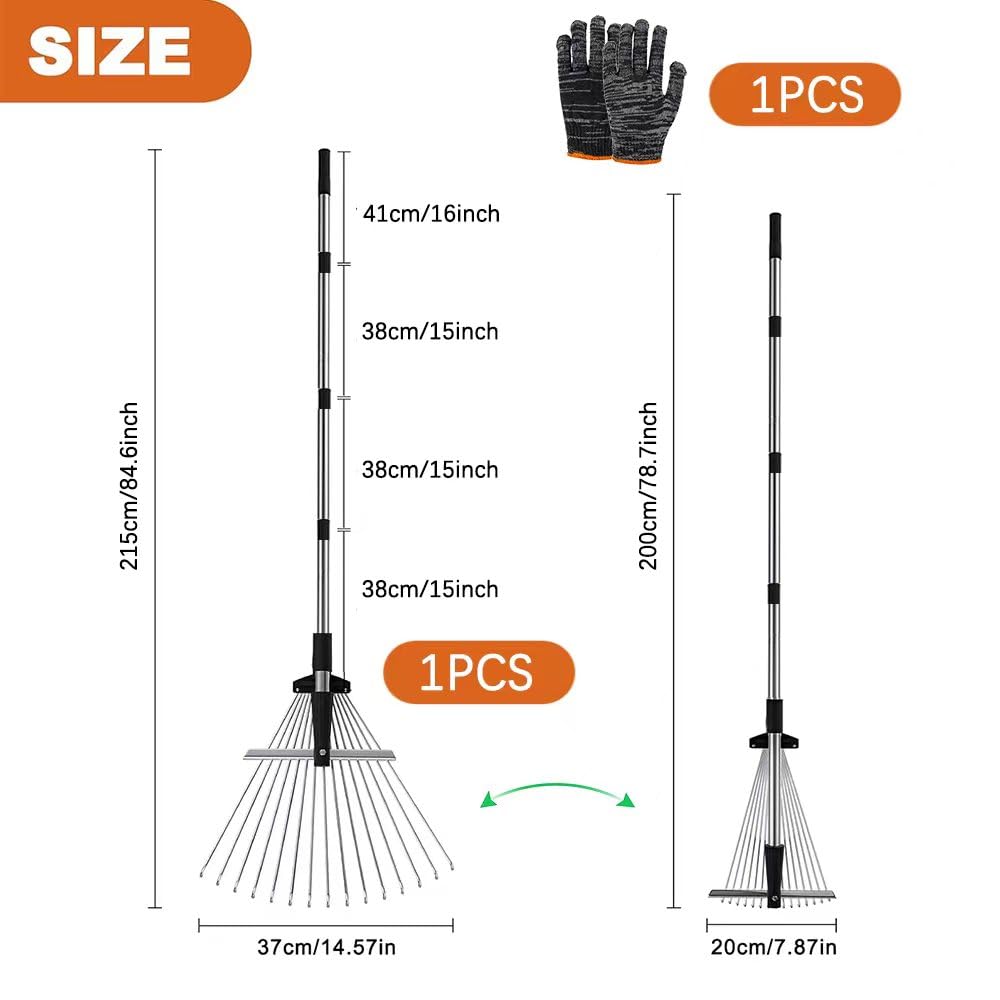 Râteau Jardin En Métal Manche Réglable 11 Outil Râteau