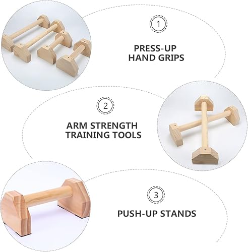 Miniatura 6 de Soporte de marco de madera con barra de flexión soporte de soporte de mano para entrenamiento de fuerza, construcción de cuerpo, soporte de marco de