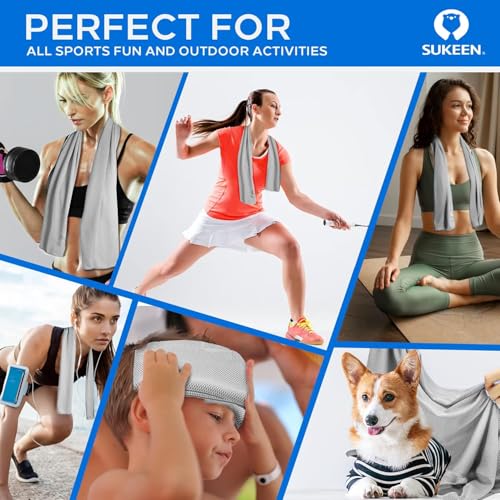 Image of KUEN [4 Pack] Cooling Towel (40 inchx12 inch), Ice Towel, Soft Breathable Chilly Towel, Microfiber Towel for Yoga, Sport, Running, Gym, Workout,Camping, Fitness, Workout & More Activities