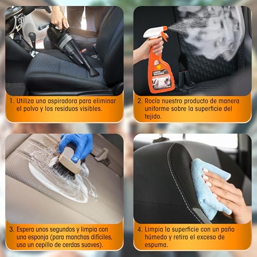 BESCH Limpiador de Tapicerias para Coche 500ml - Producto de Limpieza para Coches Uso Interior, para Textil, Alfombrillas y Alcántara | Limpia Tapiceria Multiuso (1) - imagen 6