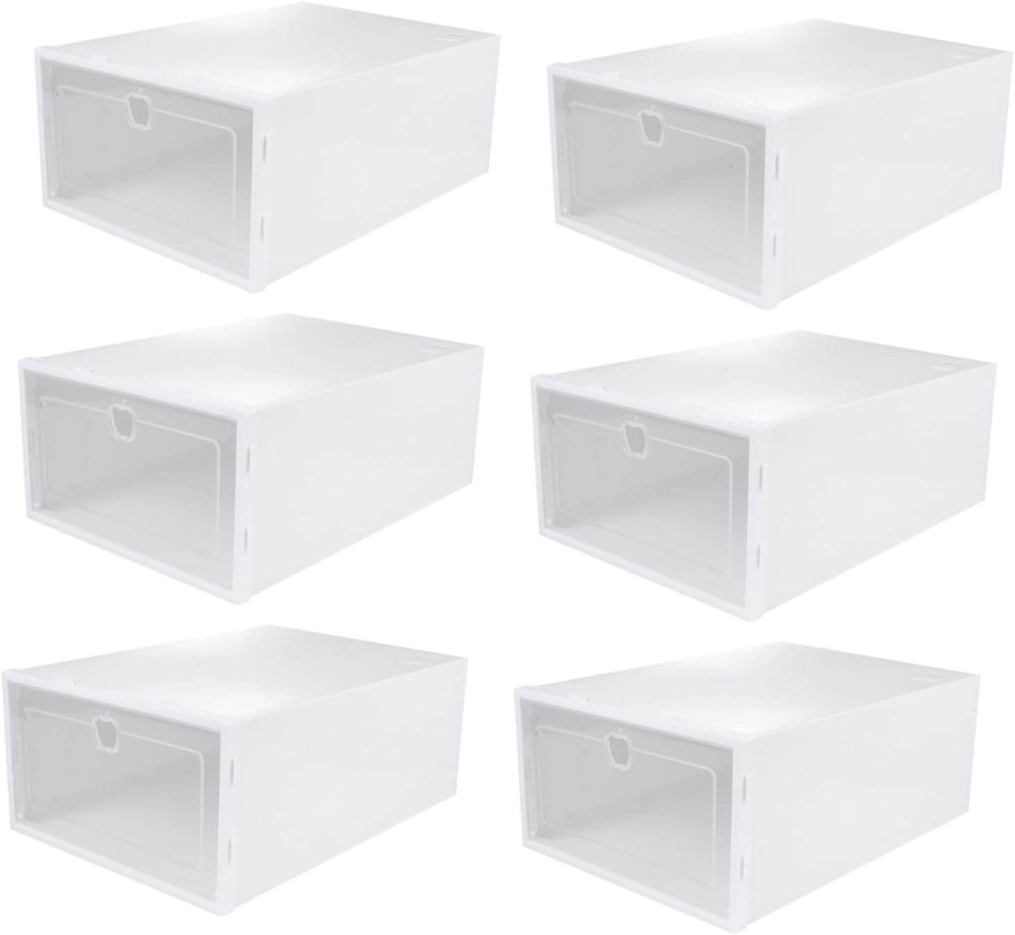 6pcs Transparent Shoe Box Organizer Thickened Drawer Style Storage Container for High Heels Sneakers Boots Material Scratch Design for Quick Access and Visibility