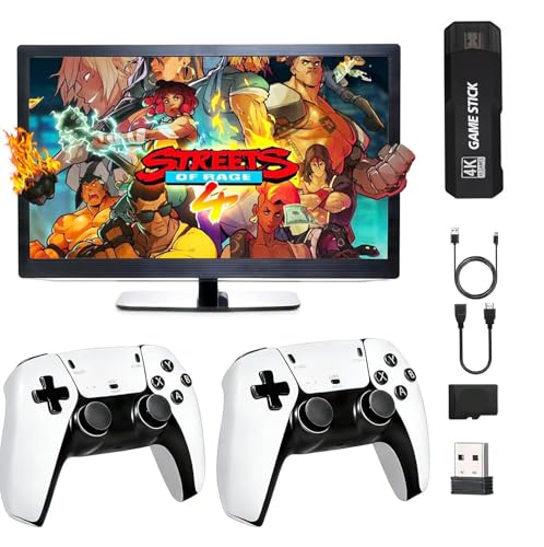 Consola de Juegos Retro . con 38000 Juegos, Consola de Videojuegos, Mando Inalámbrico, Salida HDMI TV, Game Stick 4K x2, Regalo para Niños y Adultos (64, GB)