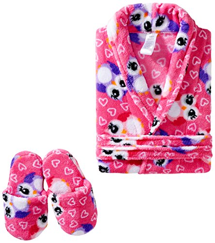 Sleep & Co Big Girls' Owl Robe with Slippers Set
