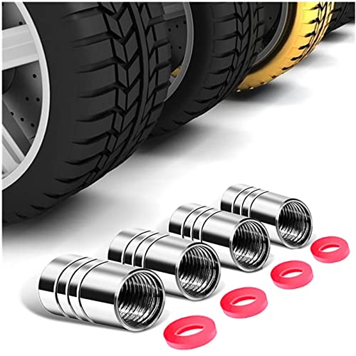 8-Pack American Flag Valve Stem Caps for Cars, Trucks, Bikes, Motorcycles and Bicycles - Silver Metal Tire Valve Caps with Universal Fit, Airtight Dust-Proof Stem Covers - Corrosion Resistant