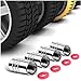 Valve Stem Caps American Flag, USA Black Metal Tire Valve Caps, Universal Dust Proof Stem Covers for Cars, Trucks, Bikes, Motorcycles, Bicycles, Airtight Corrosion Resistant, 8 Pack