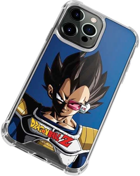 Skinit Clear Phone Case Compatible with iPhone 14 Pro - Officially Licensed Dragon Ball Z Vegeta Portrait Design