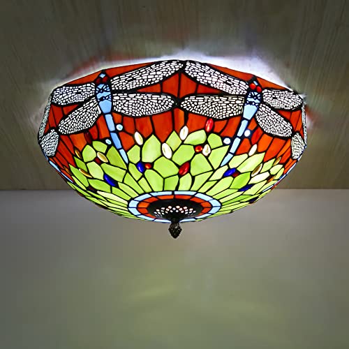 Plafonnier LED vitrail libellule à intensité variable pour éliminer la lumière agressive - 5