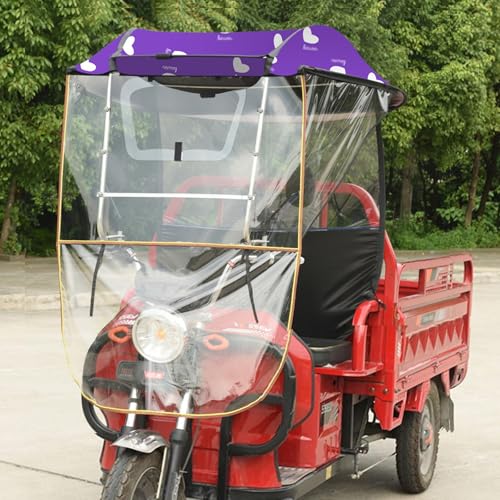 Capota para triciclo eléctrico morada ideal para paseos urbanos seguros