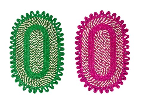 Image of Cotton Doormat for Floor |Handmade Cotton Doormat | Quick Dry, Washable Door Mat for Home, Bathroom & Bedroom (Pack of 2) (Blue-Green)