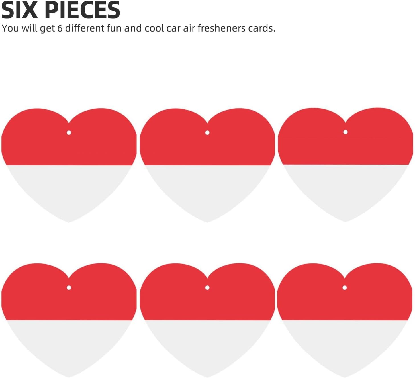 Indonesian Flag Car Air Fresheners Cards - 6 Pieces,Cardstock Scented Decor For Cars,Bedrooms, Closets image 2