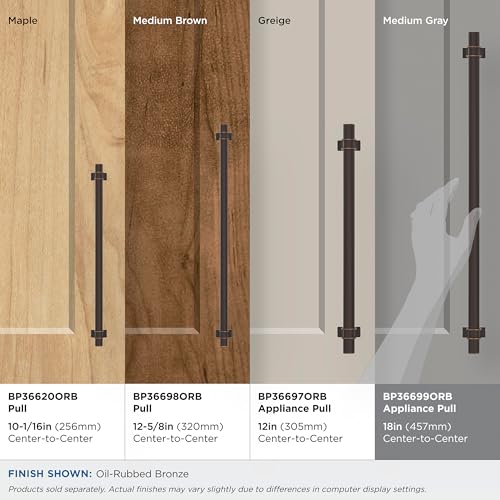 Image of Amerock Davenport 18 inch (457mm) Center-to-Center Oil-Rubbed Bronze Appliance Pull, BP36699ORB