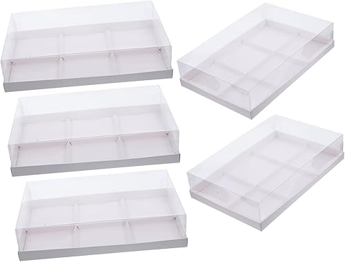 NOLITOY 5 unids Cajas Caja de galletas Suministros de embalaje de galletas Accesorio de fiesta de galletas Contenedor de galletas Suministros de