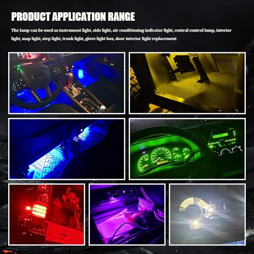 10PCS Lámparas LED T5 para Tablero de Auto, 12V, Violeta miniatura 4