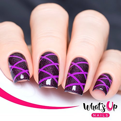 Whats Up Nails - Skinny Straight Vinyl Tape Stencils for Nail Art Design (2 Sheets, 624 Strips Total) image 3