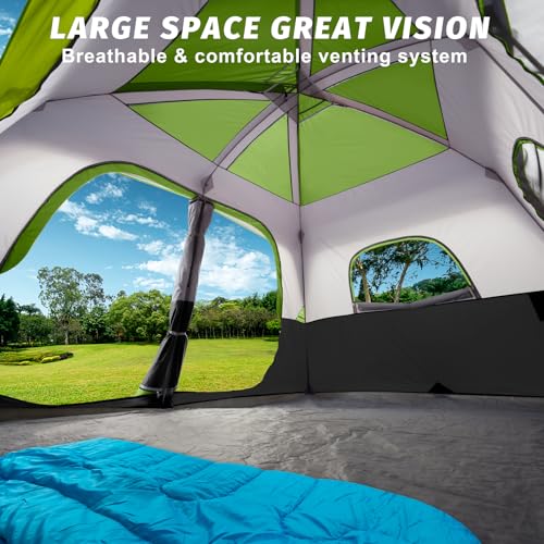 Image of UNP 2 /4 /6 /8 Person Tent, Portable Cabin Tent, Camping Tent 4-Person Easy Set Up, Waterproof with Top Rainfly for Outdoor Camping /Hiking