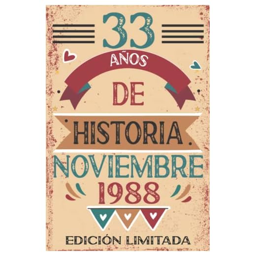 33 Años De Historia Noviembre 1988: 33 años. Libro de visitas, cuaderno, 110 páginas de felicitaciones, idea de regalo, regalo Para la esposa, novia, mujer, La madre