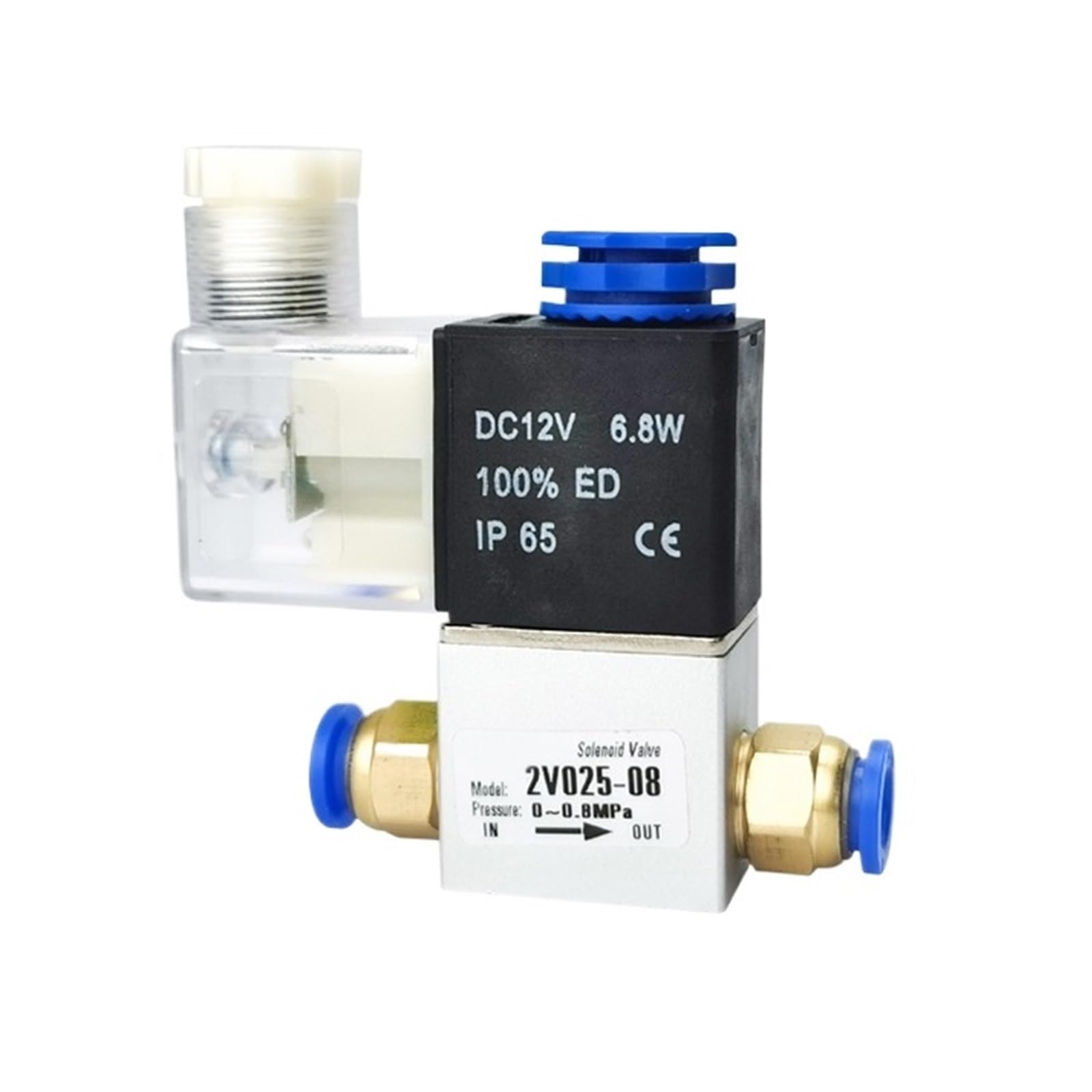 1PCS 2V025-08 1/4 "2 Posiciones 2 Puertos válvula solenoide de Aire 220V Valvula Neumatico Valvula Pneumatica válvula de Control neumático(6mm Fittings)