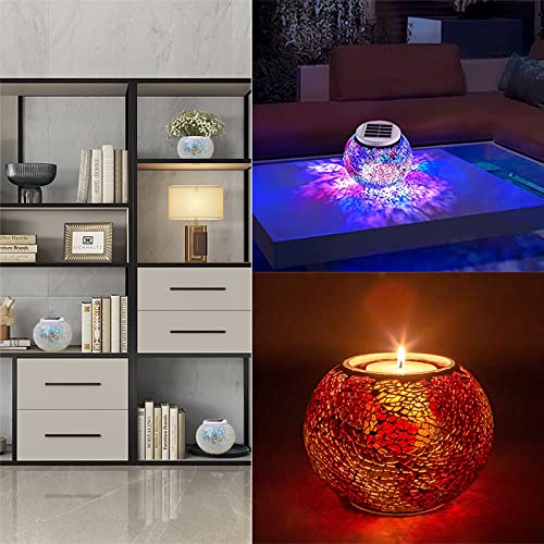 Tombaby Color-Changing Solar Glass Globe Garden Light Solar Table Lamp Waterproof Solar Led Night Light A Gift For Your Daughter For Garden, Patio, Party, Yard (Glass Grain) #TOP4