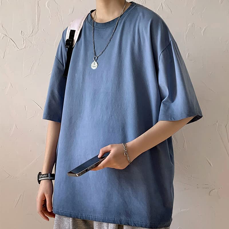 Magliette Maglietta da Streetwear Uomini Estate Oversize A Maglietta Solida Maschi Casual Top Maglietta