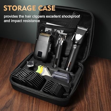 Suttik Professional Hair Clippers and Body Trimmers Set,Cordless Barber Kit Hair Cutting Kit with Travel Case Barber Clippers Set Professioal for Men