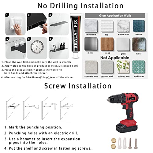 Veefos Small Gold Floating Shelves For Wall Decor 7.7 Inch, 2 Sets Bathroom Shelves Organizer Wall Mount, Sturdy Metal Wall Shelf For Plants Cell Phone Speakers Cameras Living Room Office #TOP5