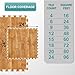 Sorbus 96 Sq. Ft. Wood Grain Floor Tiles Foam Mat EVA Interlocking Mats Tile 3/8-Inch Thick Flooring Wood Puzzle Exercise Mats w/Borders - Home Playroom Basement, Apartment, Trade Show, Baby, Dance