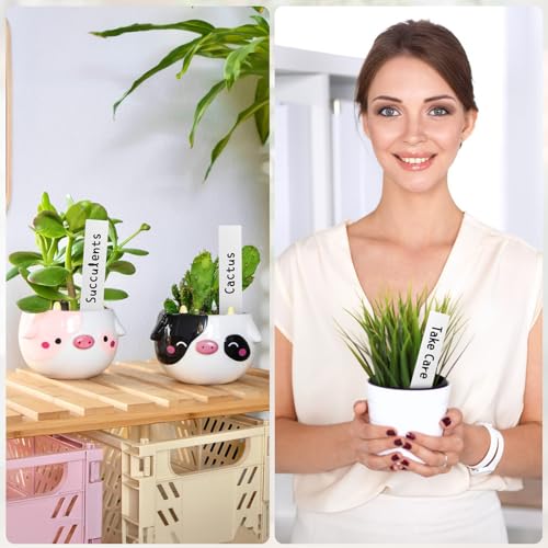 KINGLAKE étiquette en plastique pour plantes 100 pièces, étiquette de jardin en plastique blanc 10x2cm – vue 6