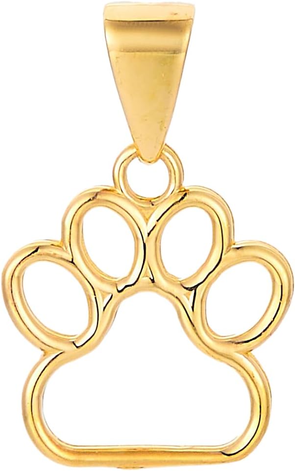 14k Yellow Gold Dog Paw Pendant - Image 3