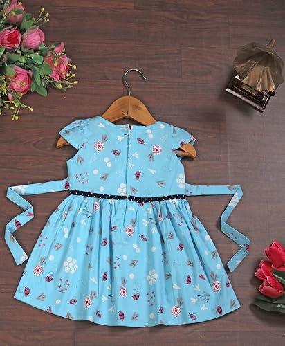 Image of Girls Pure Cotton Soft Frock with Astar, Printed Multicolor for Girl Child