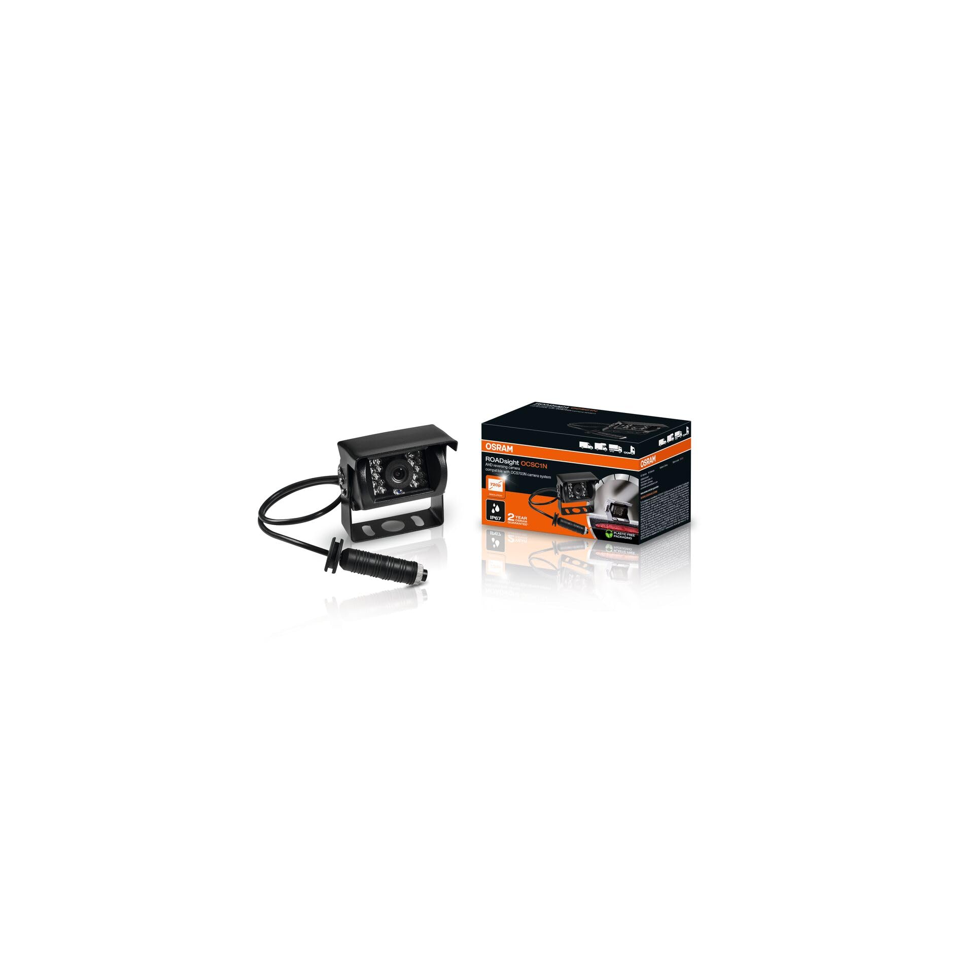 OSRAM ROADsight Przewodowa kamera cofania, OCSC1N, 1080p HD, szeroki kąt 120°, do 2 kamer