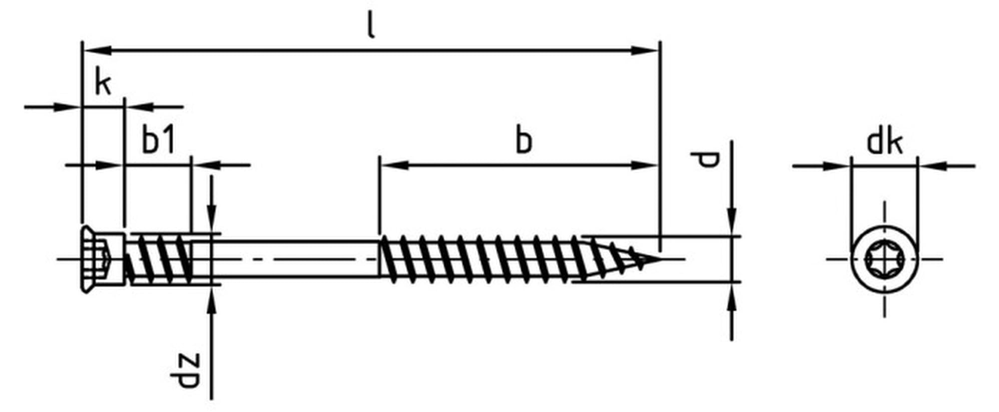 Tornillos para aglomerado (5,5 x 70 mm, acero inoxidable, A4, V4A, resistentes a la corrosión, 50 unidades)