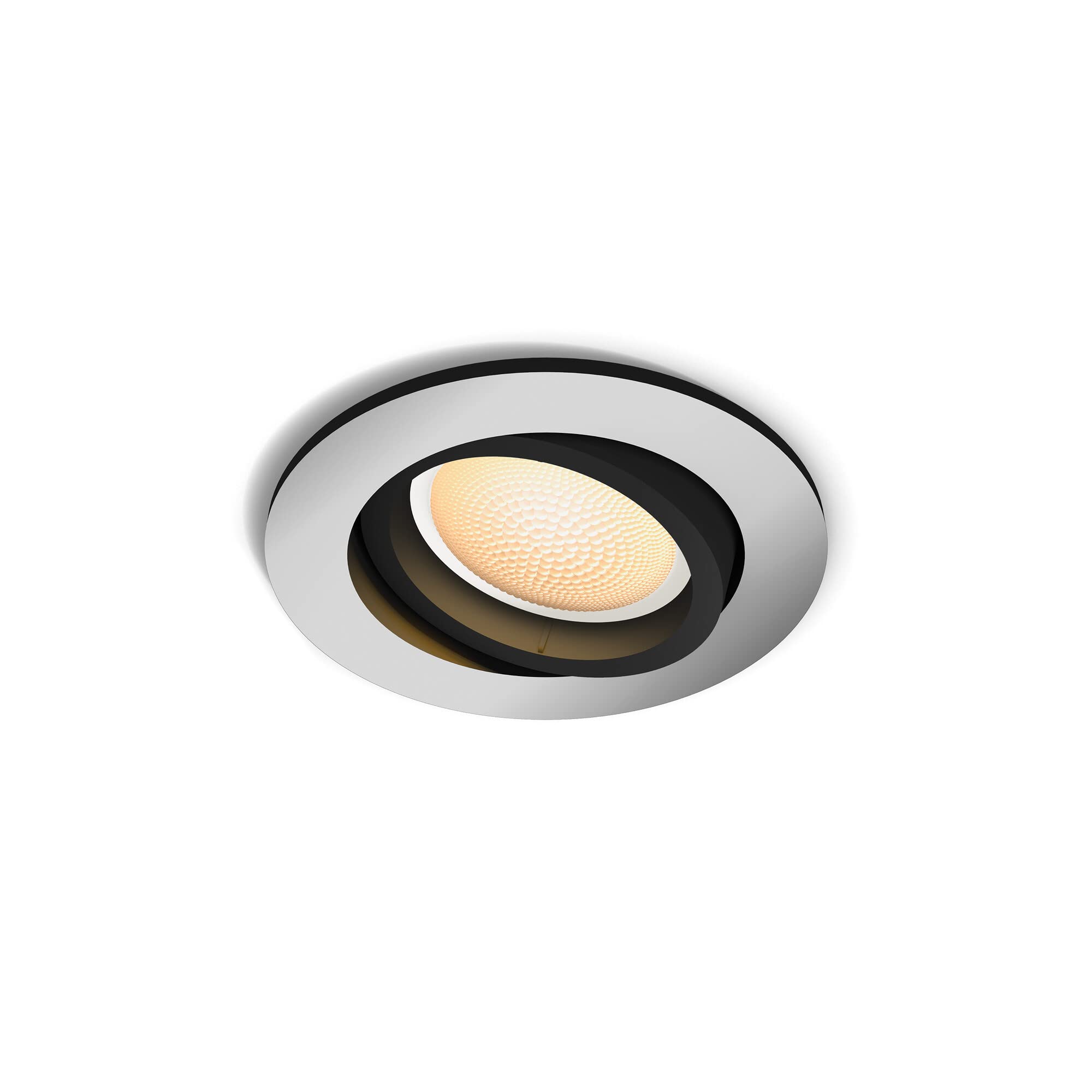 Philips Hue – Lámpara inteligente, Hue Milliskin, Foco Empotrable LED Inteligente, Luz Blanca de Cálida a Fría, Compatible con Alexa y Google Home, Color Aluminio