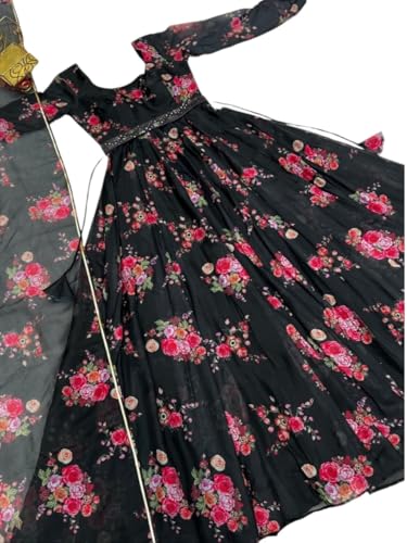 Image of Femvy Designer Printed Cotton Blend and Crepe Dress for Women 218 1