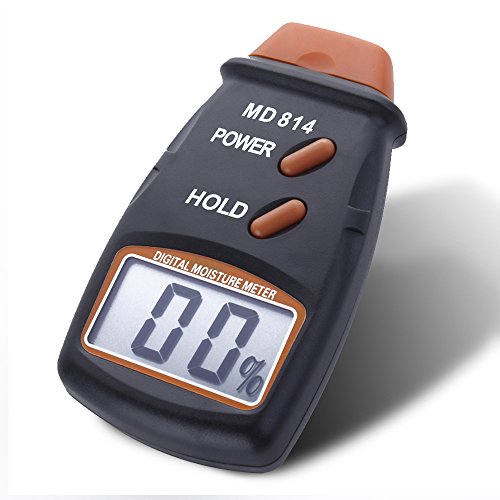 Flexzion Digital Wood Moisture Meter Humidity Tester Handheld Tool with 4 Pins LCD