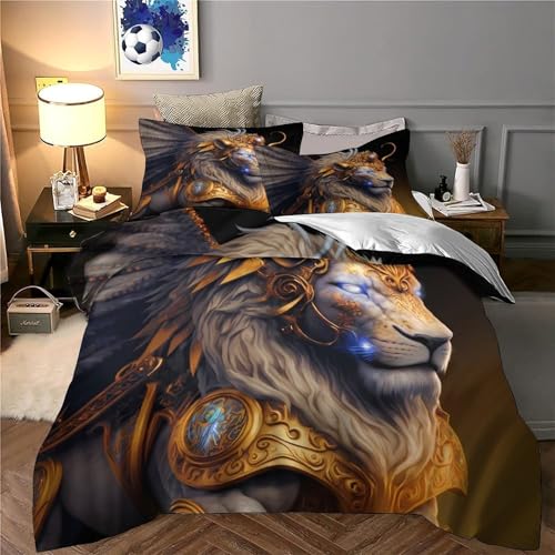 Housse de couette dragon 3D en microfibre résistante et hypoallergénique 200x200