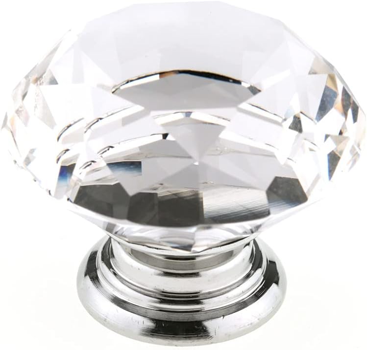 Richelieu Hardware BP87765014011 Bolzano Collection 2-inch (50 mm) Crystal and Chrome Modern Cabinet and Drawer Knob for Kitchen, Bathroom, and Furniture