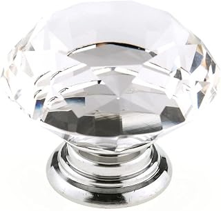 Richelieu Hardware BP87765014011 Bolzano Collection 2-inch (50 mm) Crystal and Chrome Modern Cabinet and Drawer Knob for Kitchen, Bathroom, and Furniture
