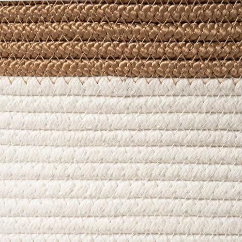 Image of Laundry Basket for Clothes | Toy Storage Basket | Washing clothes Storage Basket | Cotton Rope Basket | Multi-Purpose Use Big Size Laundry Basket | Dirty Cloth Baskets Jute | 36x36x46 cm