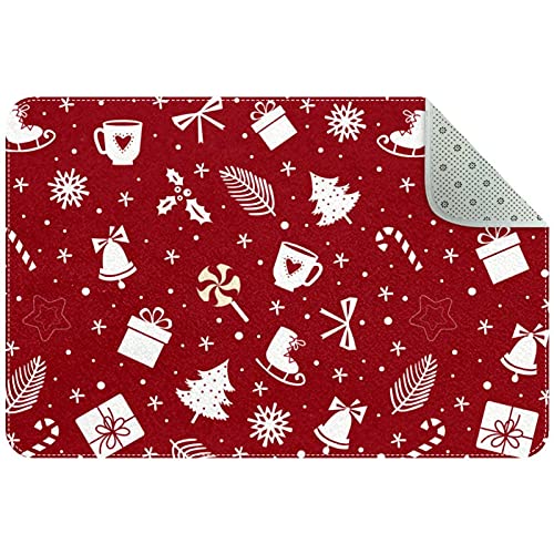 Tapis de porte de Noël rouge pour sublimer l'entrée et la terrasse - 2