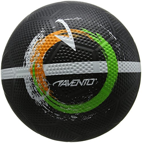 Schreuders Sport Men Avento Street Football - Black/White/Fluorescent Green/Fluorescent Orange, Size 5