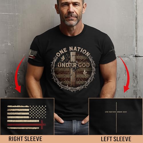 One Nation Under God T Shirt, Cross Shirt, Christian Shirts for Men, Religious Tee, Jesus Shirts for Men3