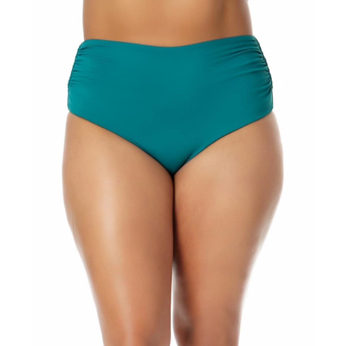 Anne Cole Plus Size High-Waist Shirred Bottoms